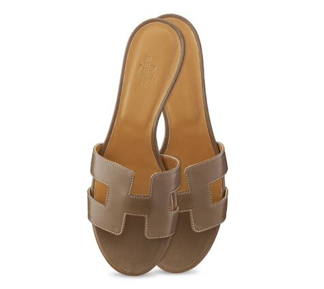 hermes flats brown|hermes oasis sandals.